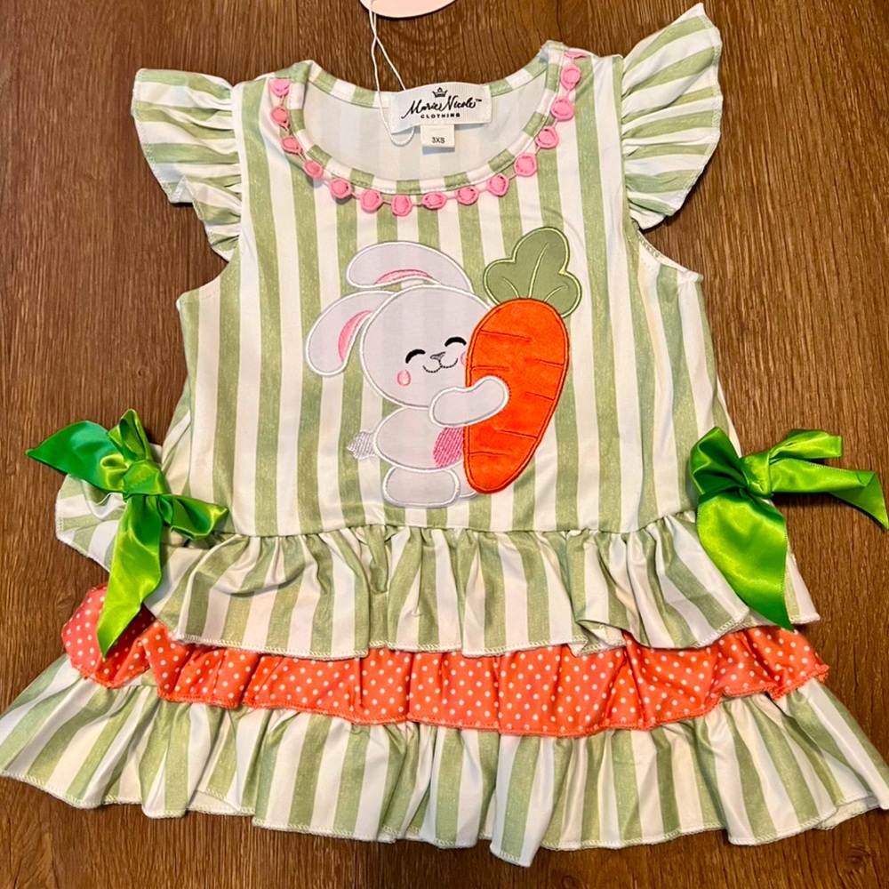 NWT Boutique 6-12M Easter Bunny Carrot Dress
